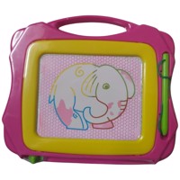 Magnetich teken bord roze geel klein formaat