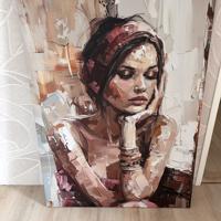 Schilderij vrouw 90x120 cm