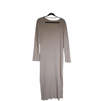 Stretchy beige jurk met split XXL
