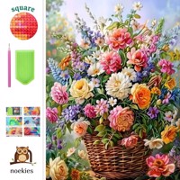 nr 31 Diamond painting mand bloemen 50x40cm (vierkant)