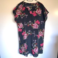 zomerjurk bloemen zwart roze M