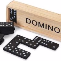 Klassieke Domino spel in houten doos