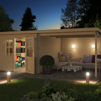 Blokhut met overkapping Orlando 581x292 Onbehandeld vuren