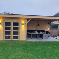 Vuren Topvision Bosuil, 300 x 300 en luifel 400 cm, onbehand