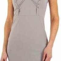 Stretchy veter jurk grijs L