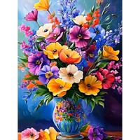 nr 51 Diamond painting bloemen 50x40cm (vierkant)