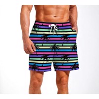 Zwembroek - short meerkleurig met palmbomen XXL