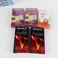 5 Sony VHS videocassettes