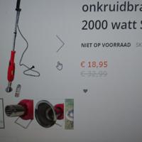 te koop z.g.a.n.  varo elektrische onkruidbrander  2000 watt