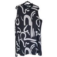 Mouwloze zomerjurk zwart wit 2XL