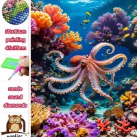 50x40cm Diamond Painting octopus (rond) nr 81 