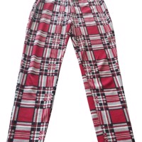 Stretchy broek geruit rood XL