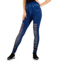 Holala legging jeanslook blauw panterprint one size