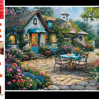 50x40cm Diamond Painting platteland huisje (vierkant) nr 64
