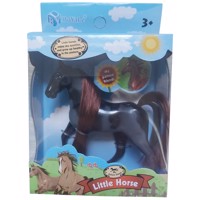Little horse speelpaard zwart grijs gevlekt bruin haar