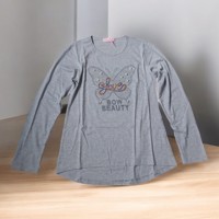 Seagull longsleeve t-shirt grijs vlinder glitter 158/164