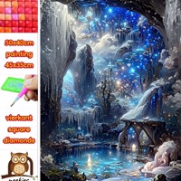 50x40cm Diamond Painting watervallen (vierkant) nr 63