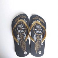 Teenslipper zwart goud met strass steentjes 32