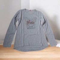 Seagull longsleeve t-shirt grijs vlinder glitter 170/176