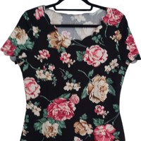 Stretchy shirt bloemenprint S