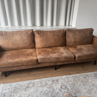 Bank drie zits - cognac kleur  