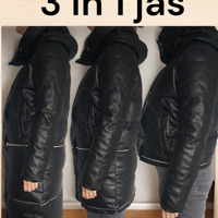 Noemi Kent 3 in 1 jas zwart kort middellang en lang XL