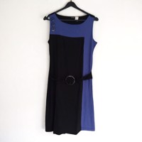 Stretchy jurk zwart paars S/M