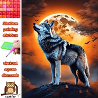 50x40cm Diamond Painting wolf (vierkant steentjes) nr 1