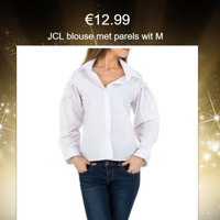JCL blouse met parels wit M