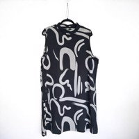 Mouwloze zomerjurk zwart wit 2XL