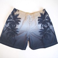 Zwembroek - zwem short zwart grijs beige met palmbomen 4XL