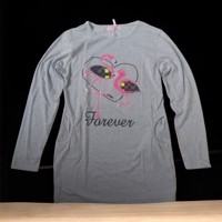 Seagull lang shirt flamingo's forever grijs 170-176