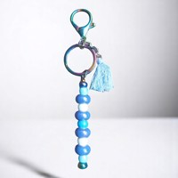 Sleutelhanger - tashanger metallic blauw