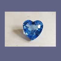 Swarovski - Hart Blauw met doos  echtheids-logo op het hart