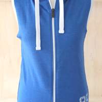 Mouwloos sweatvest blauw, maat XS, S, M, L of XL (nieuw) 