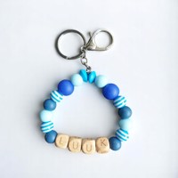 Sleutelhanger - Tashanger blauw gepersonaliseerd met naam