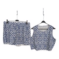 Zomerse tweedelige set blauw wit XXL