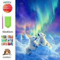 nr 18 Diamond Painting ijsberen 50x40cm (vierkant)