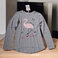 Seagull longsleeve t-shirt grijs flamingo we run 158/164