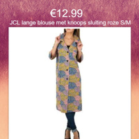 JCL lange blouse met knoops sluiting roze S/M