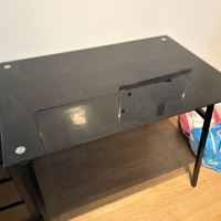 Bureau tafel, glazen blad