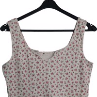 Crop top creme roze bloemetjes XL