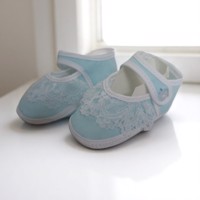 Junior Joy Babyschoenen Newborn Meisjes Lichtblauw/wit Met K