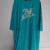 Arino sweatjurk motorcycle strass steentjes turquoise XL/XXL