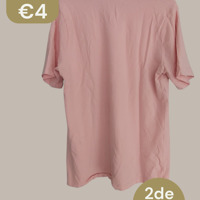 T-shirt glitter palmbomen roze zilver 44