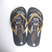 Teenslipper zwart goud met strass steentjes 31