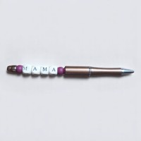 Gepersonaliseerde balpen mama bruin paars