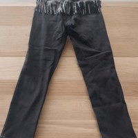 Country skinny jeans met sliertjes grijs zwart zilver L