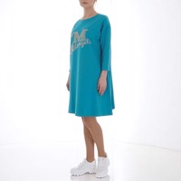 Sweat jurk motorcycle turquoise XL/XXL