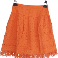 Drole de Copine rok gaatjes patroon oranje S/M